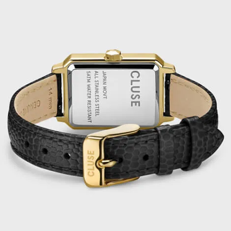 Montre Cluse Fluette Cuir Noir Or CW11504 – Image 2