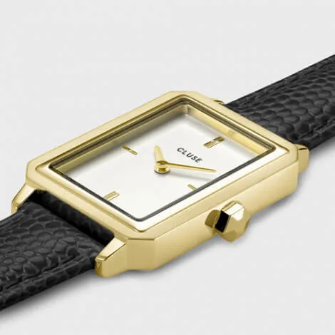 Montre Cluse Fluette Cuir Noir Or CW11504 – Image 3