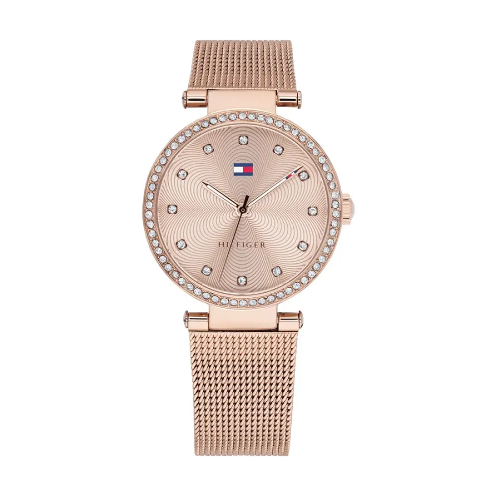 Tommy Hilfiger - Montre Lynn Femme Rose Gold et Strass