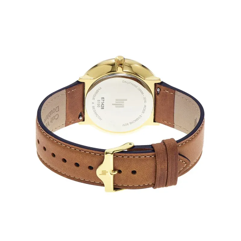 LIP - Montre Homme Dauphine Marron Gold 38 mm – Image 2