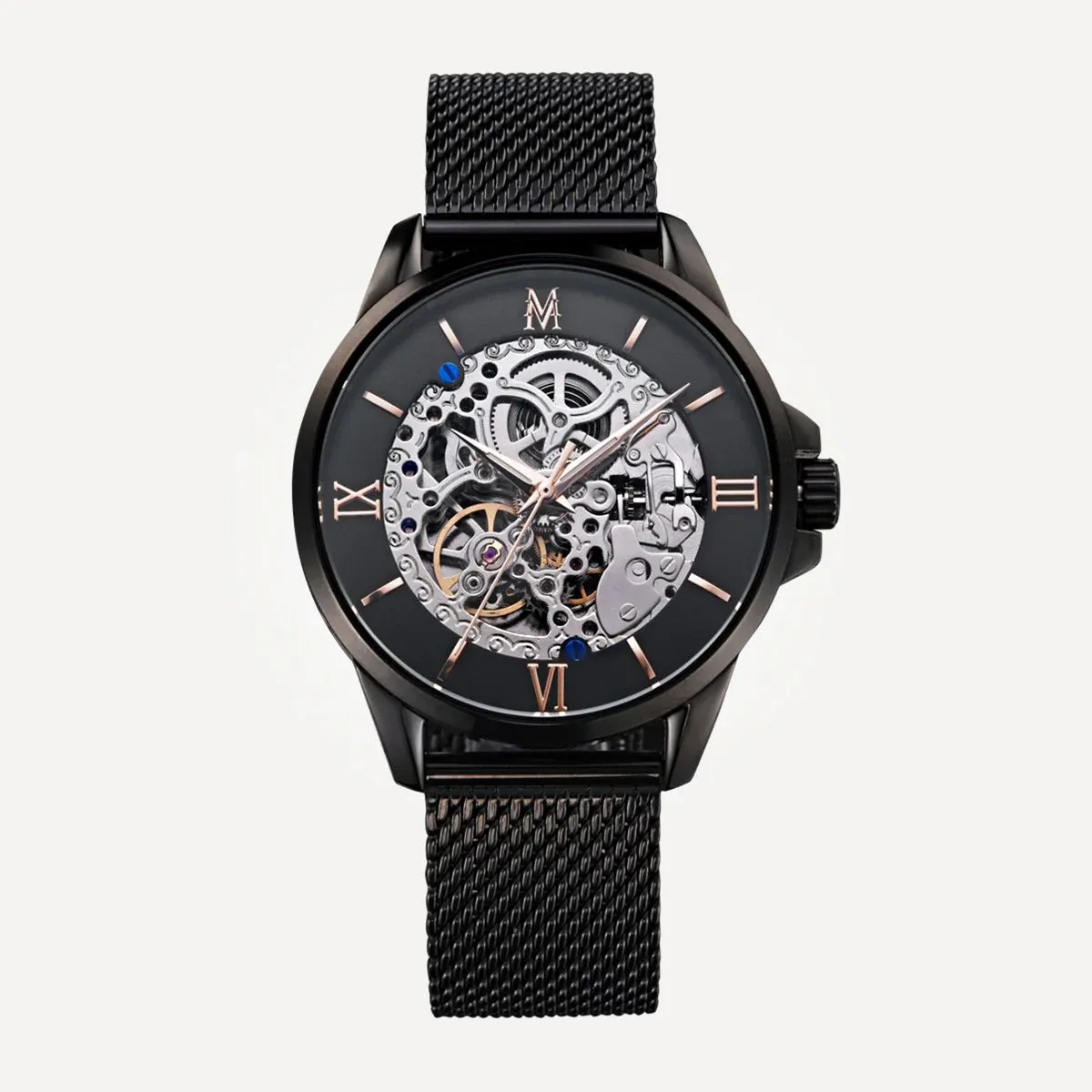 Montignac - Montre Maille Milanaise Noire Automatique