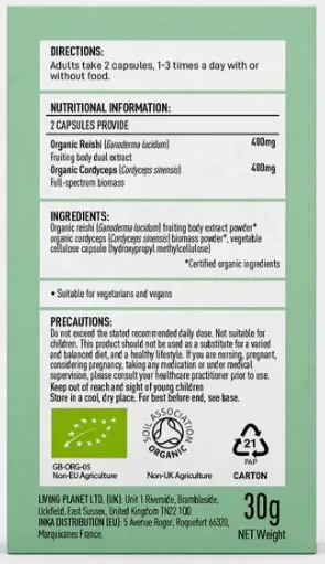 Mushrooms For Life Organic Myco O2 60 Caps – Image 2