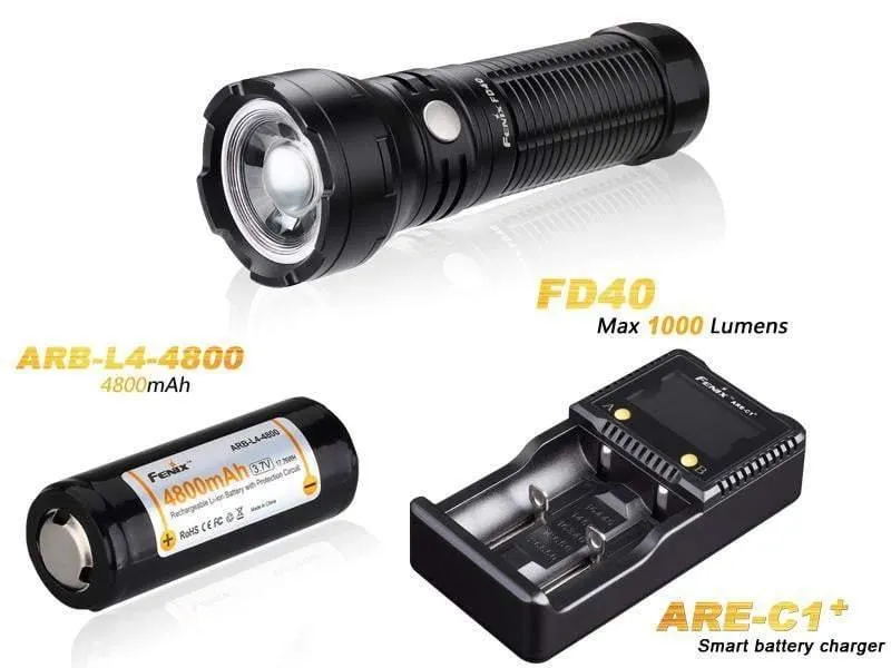 Pack Fenix FD40 Faisceau réglable - 1000 Lumens