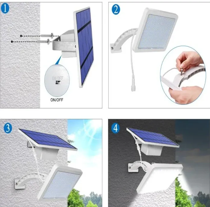 Lampe solaire jardin avec panneau déporté 48 LED – Image 8