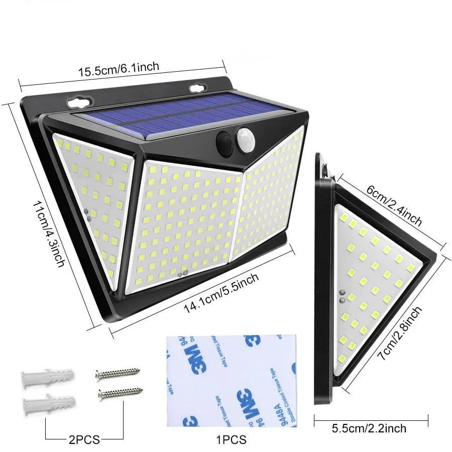 Applique murale solaire 208 LED avec détecteur – Image 5