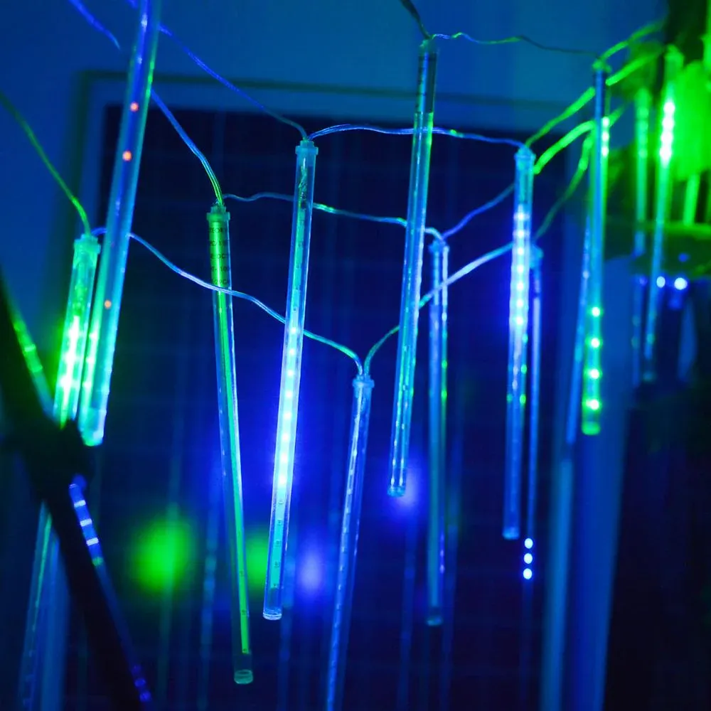 Guirlande Solaire 10 Tube LED Bleu – Image 3