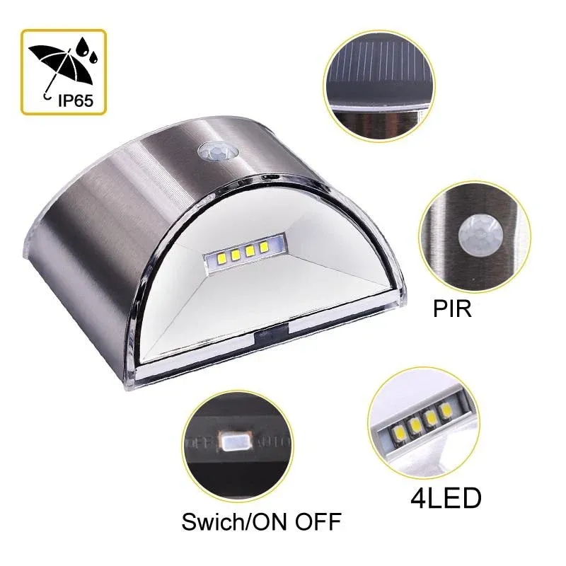 Applique murale solaire détecteur LED en Inox – Image 8