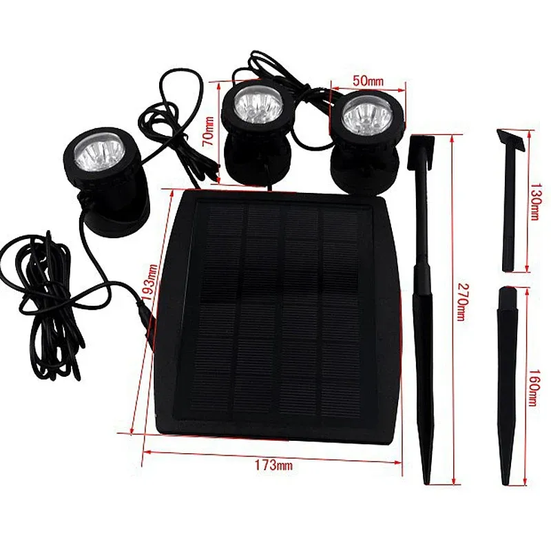 Lampe solaire jardin puissante pour plantes (3 Spot 18LED) – Image 3