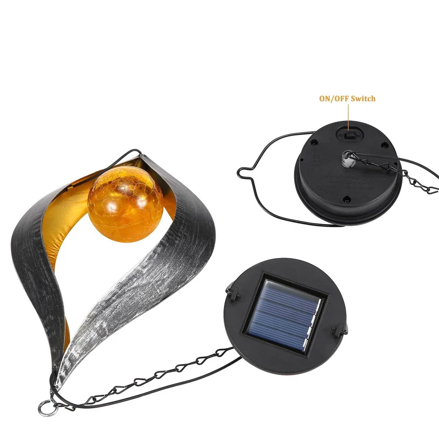 Lanterne solaire metal "Flamme noire" – Image 6