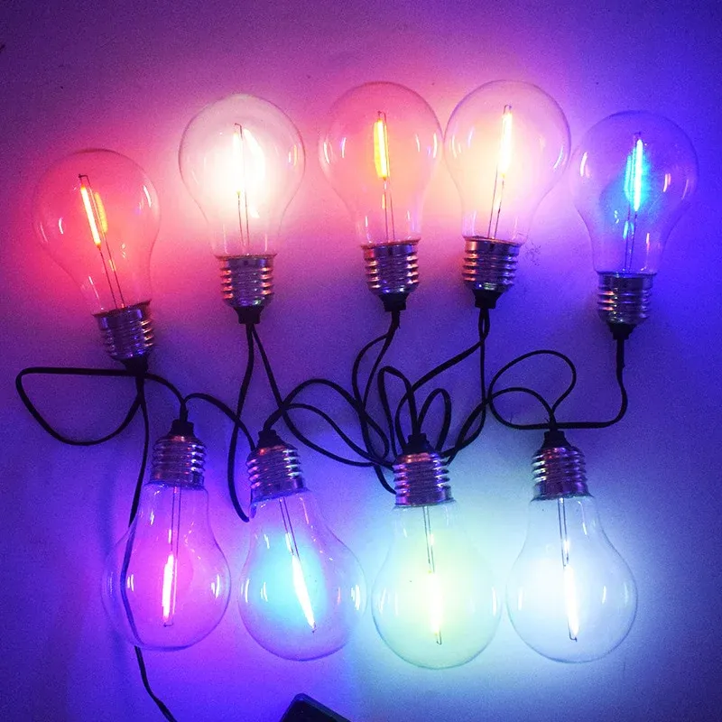 Guirlande solaire de jardin 10 Ampoule LED multicolore – Image 4