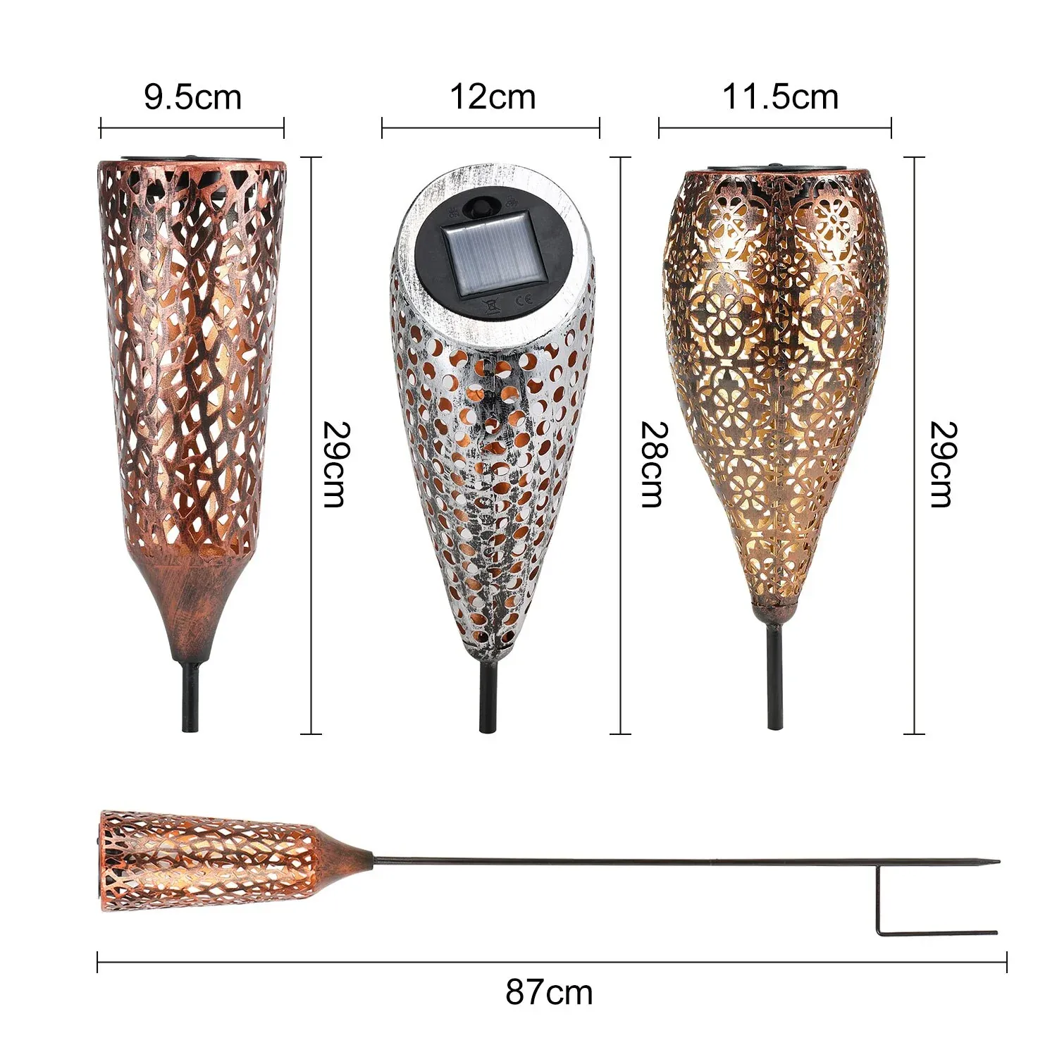 Lampe solaire piquet "Lumineuse métal vintage" – Image 4