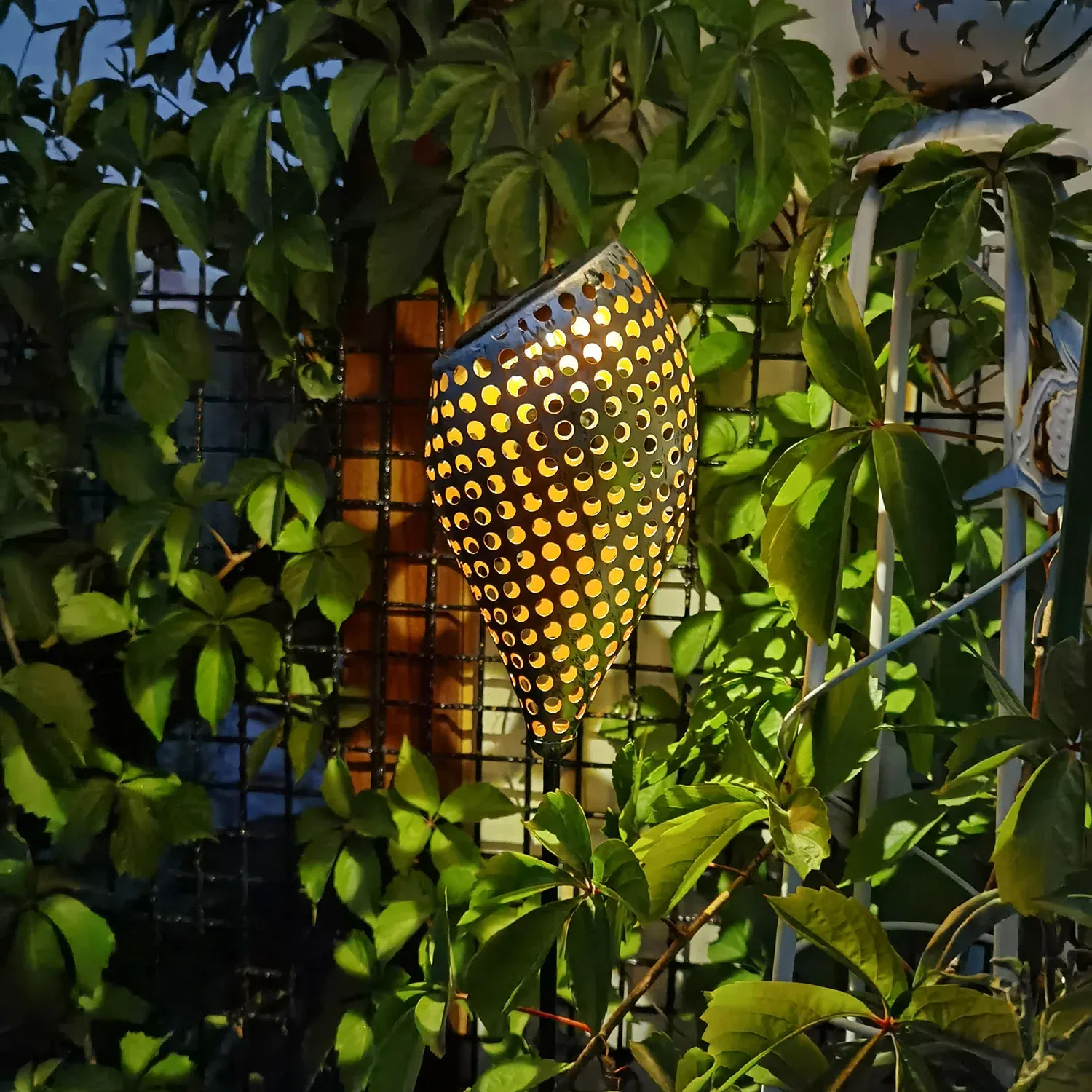 Lampe solaire piquet "Lumineuse métal vintage" – Image 3