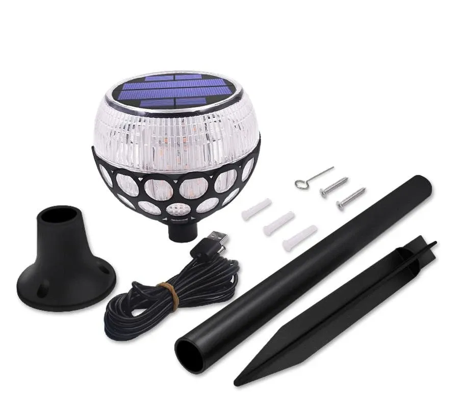 Balise solaire extérieur "Boule de Flamme 96 LED" (2en1) – Image 7