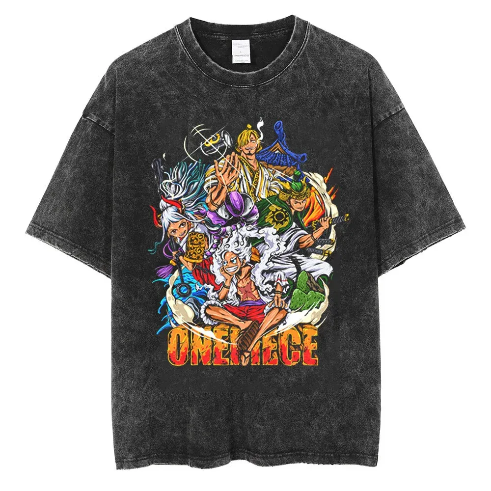 T-Shirt One Piece Oversize - Luffy Gear 5, Yamato, Zoro & Sanji