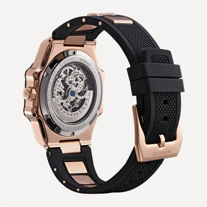 Montignac - Montre Octagon Automatique Silicone Noir & Bronze – Image 2
